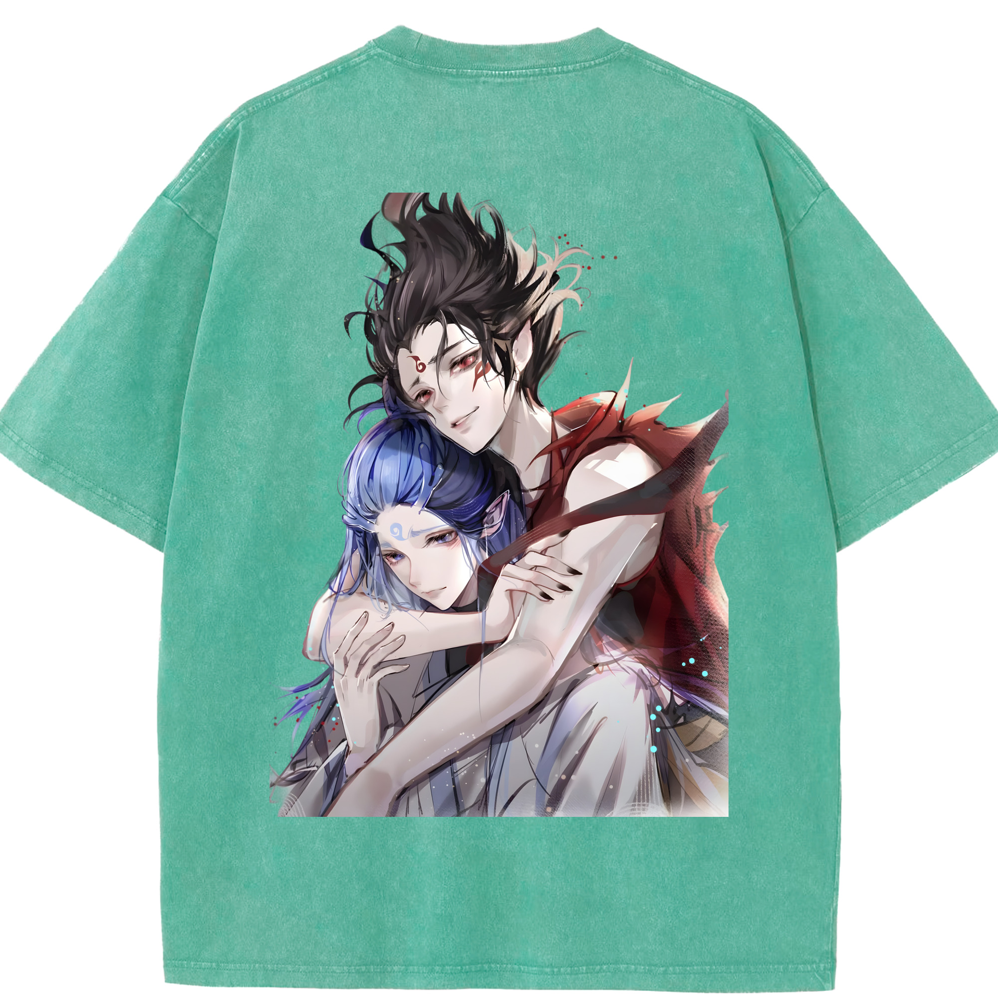 （画像用） Ne Zha 2 ナタ 魔童の大暴れ 綿100% ヴィンテージ風 半袖Tシャツ（背面プリント）